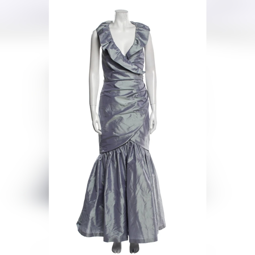 Marisa Baratelli Elegant Blue Evening Gown